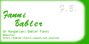 fanni babler business card